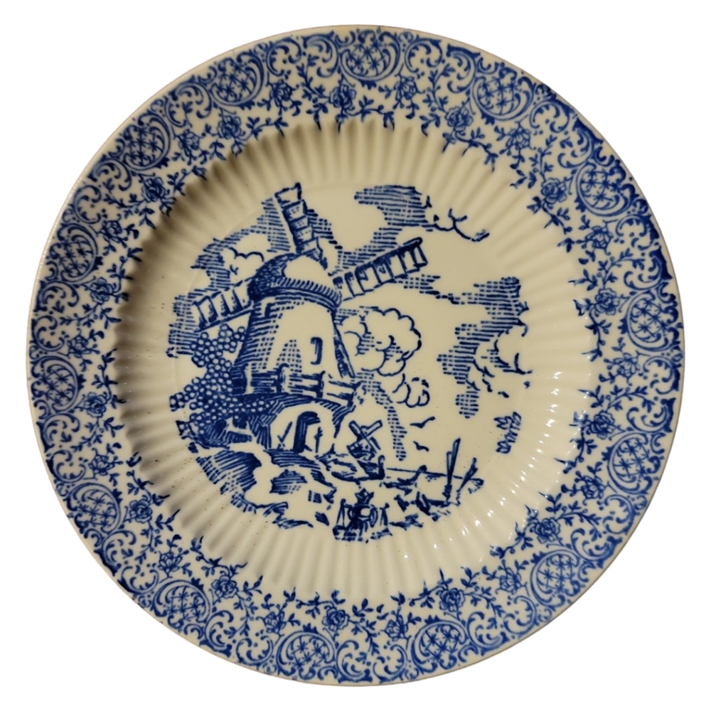 Vtg Royal China Co. Blue Lunch Salad Plate Windmill 7.25"